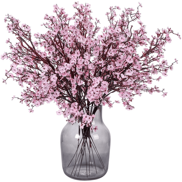 6 piezas de flores artificiales de otoño, flores de aliento de bebé falsas, ramo de gypsophila artificial a granel, arreglos florales de seda, centros de mesa para el hogar, cocina, dormitorio, festiv