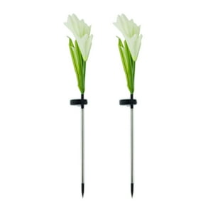 Importclick - Set 2 Flor Foco Solar Led Exótico 80 Cm Luz Blanca
