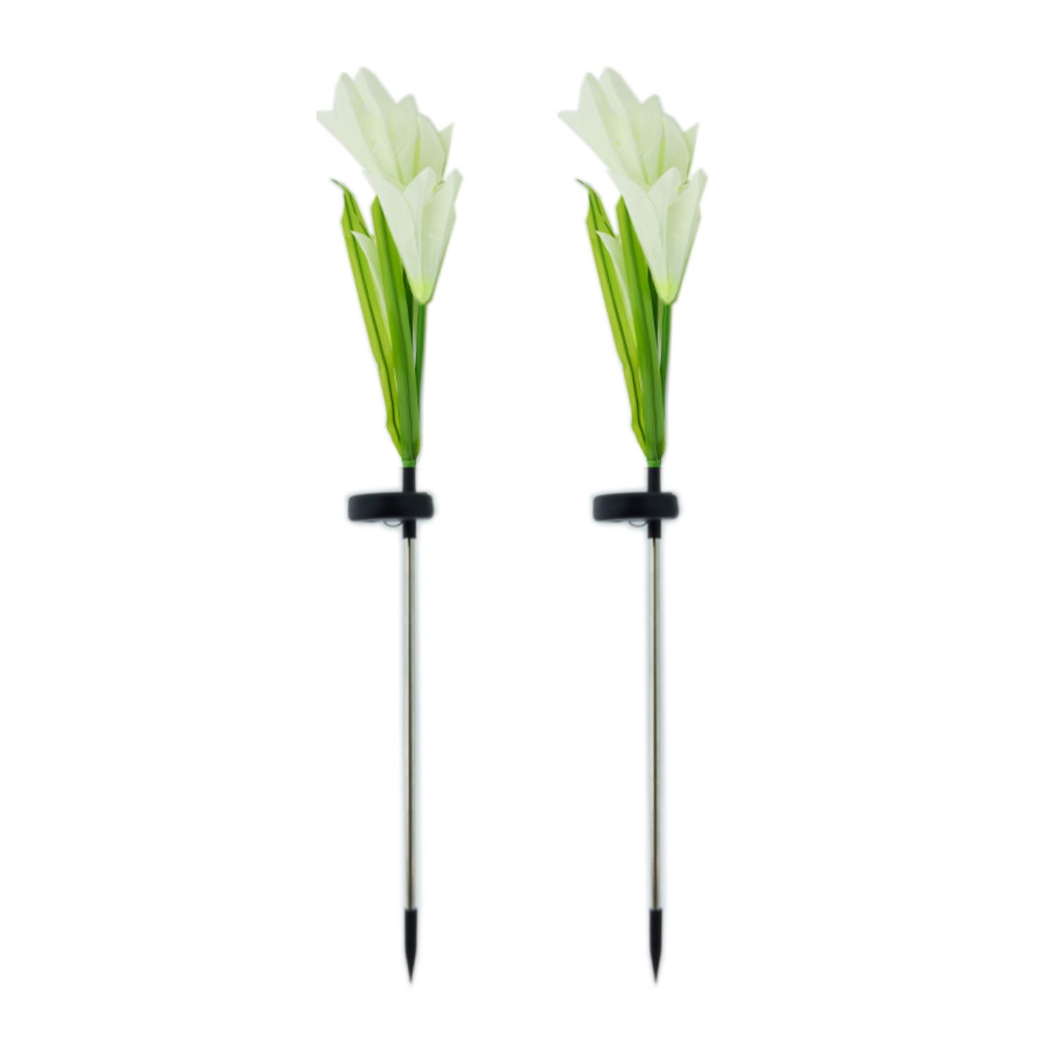 Importclick - Set 2 Flor Foco Solar Led Exótico 80 Cm Luz Blanca