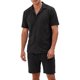 thumbnail image 1 of INSPIRE CHIC Conjunto de Camisa y Pantalones Cortos Texturizados para Hombre Verano Playa 2 Piezas Talla XXL Negro, 1 of 5