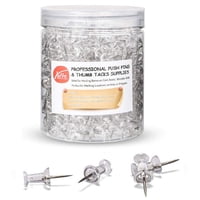 Push Pins Yalis, 600 Unidades, Cabeza De Plástico Transparente Y Punta De Acero