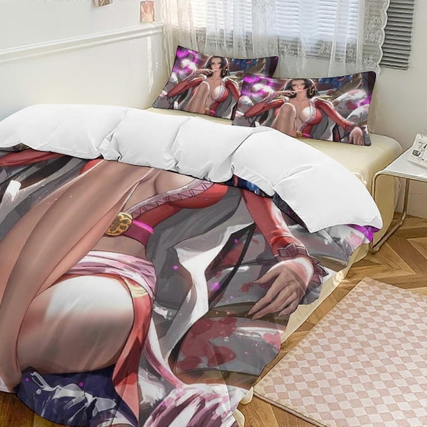 Funda Nórdica Boa Hancock Divertida Funda De Cama De Dibujos Animados De Anime Ligera De 3 Piezas Edredón Fundas