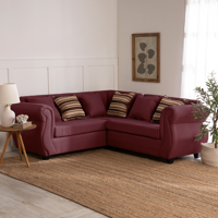 Deco Outlet - Seccional New Milan 3.2 Tela Burdeo