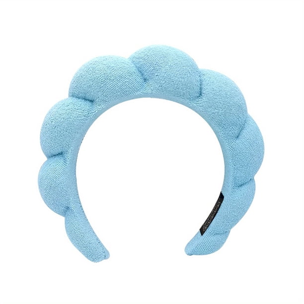Spa Headband & Wrist Bands For Women, Skincare Headband & Wristband For Washing Face, Makeup Headband Wrist Scrunchies Puffy Sponge Spa Headband Terry Towel Cloth Fabric Bubble Head Band For Skincare,