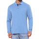 thumbnail image 1 of Edición INSPIRE CHIC Camisetas Polo de Golf para Hombre con Bolsillo, Cuello con Botones de Contraste, Mangas Largas 2XL Azul Claro, 1 of 6