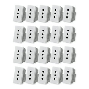 Want - Pack 20 Módulo Tomacorriente Metálico 10A - Blanco