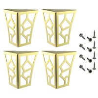 Magideal - Patas De Muebles De Metal Con Patrón Hueco De 4 Piezas, Patas De Gabinete, Con Tornillos Elevadores De Muebles, Para Cómoda, Estantería, Decoración De Oro