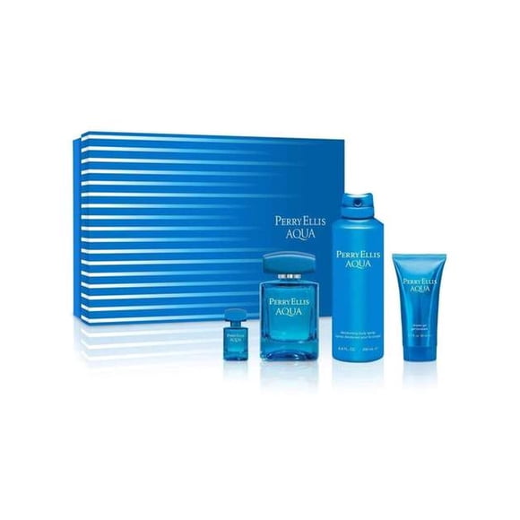 Set Perfume Perry Ellis Aqua 4 pz 3.4 oz EDT Hombre
