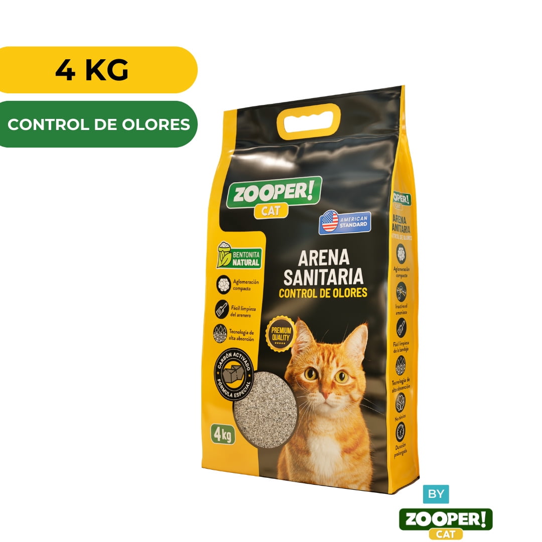 Arena Sanitaria Zooper Cat Control de Olores 4 Kg