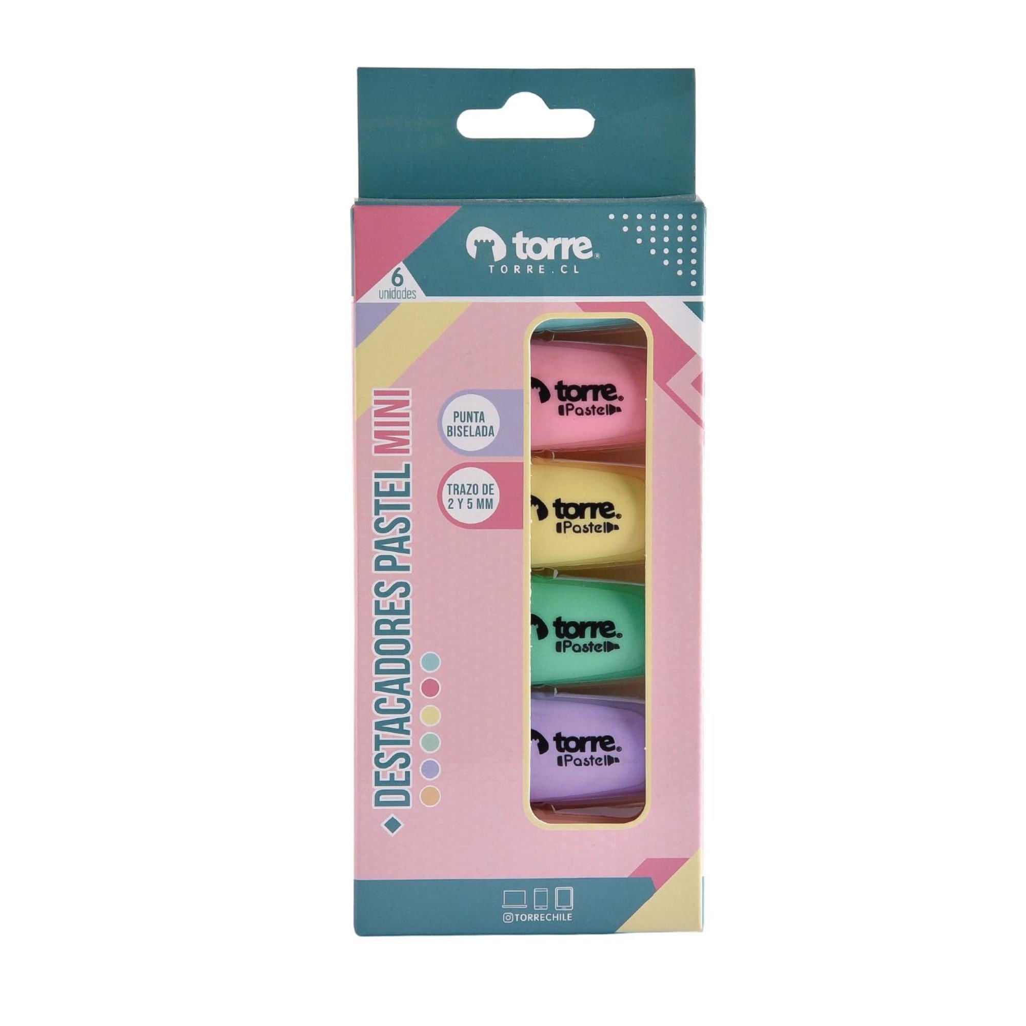 Torre - Bl.Destacadores Pastel Mini 6 Col
