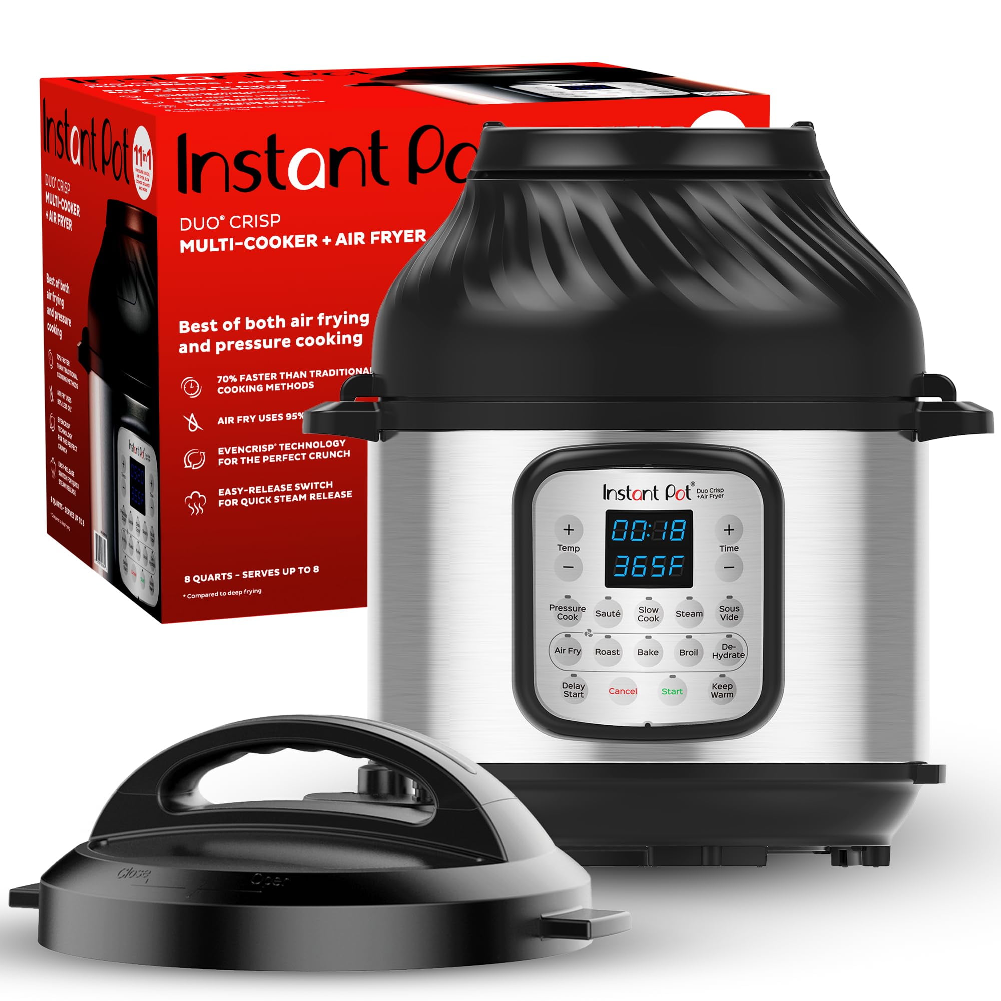 Freidora Y Olla A Presión Eléctrica Instant Pot Duo Crisp 11 En 1, 6 Litros