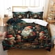 thumbnail image 2 of Funda nórdica de Papá Noel con estampado 3D, juego de ropa de cama decorativo de 3 piezas, funda nórdica con funda de almohada, microfibra suave con cremallera., 2 of 3