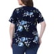 thumbnail image 3 of Blusa de mujer talla grande Agnes Orinda con cuello en V, estampado floral, manga corta, top casual, blusas, talla 2X, azul marino, 3 of 6