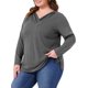 thumbnail image 4 of Agnes Orinda Conjuntos de Halloween Blusas Túnica Tallas Grandes para Mujeres Camiseta de Manga Larga con Cuello en V y Botones para Otoño Camisa Suelta 4X Gris, 4 of 6