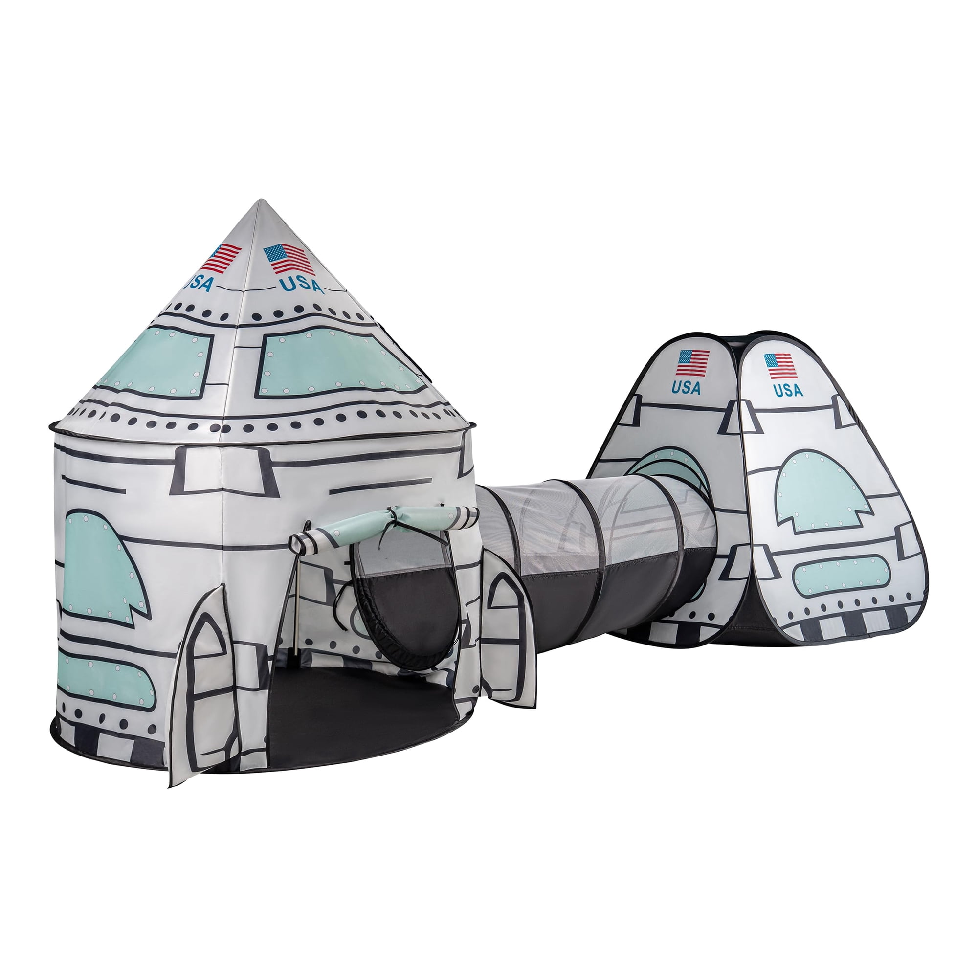 Lafyette. - Juega A Tent Lafayette. Cohete Blanco Estadounidense Con Túnel Para Niños