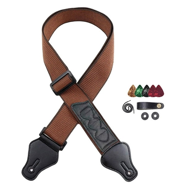 Correa De Guitarra Con Soportes Para Púas, Correas De Hombro Para Guitarra, Cinturones Para Bajos, Color Caqui