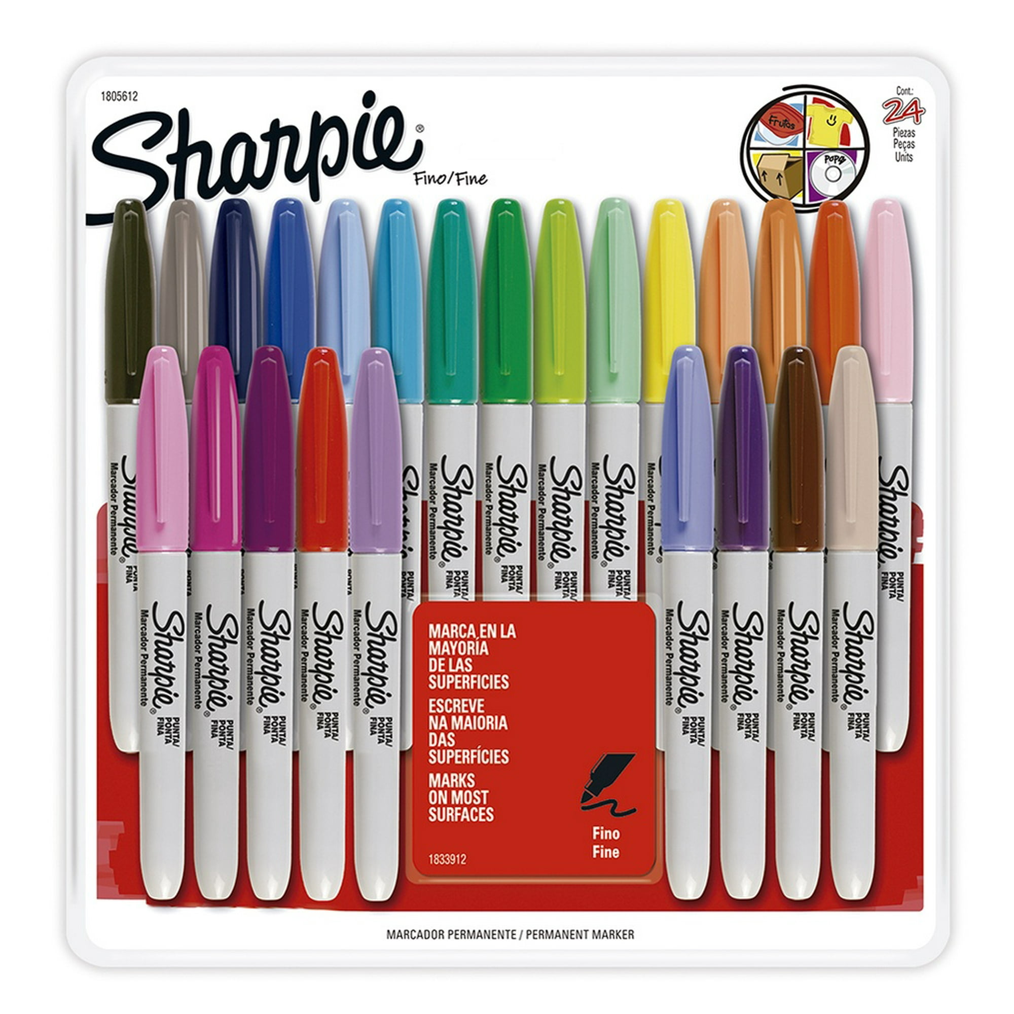 Sharpie - Marcadores Permanentes Colores Surtidos 24ud