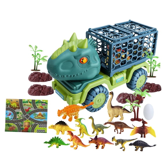 Dinosaur Truck Toys Pretend Toy Con Figuras De Dinosaurios Para Niños Niños Estilo E