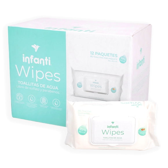 Toallitas Húmedas Water Wipes Caja 12 X 80 Un Infanti