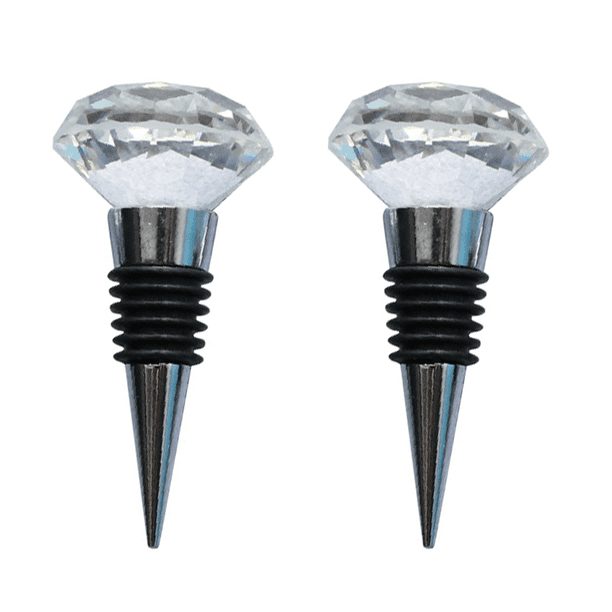 Tapón decorativo de cristal para botellas de vino y bebidas, fabricado en aleación de zinc y vidrio, reutilizable.