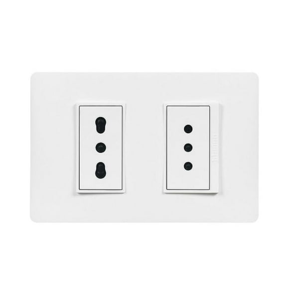Enchufe Tomacorriente Doble 2P+T 10/16A PU1293 Luzica Bticino