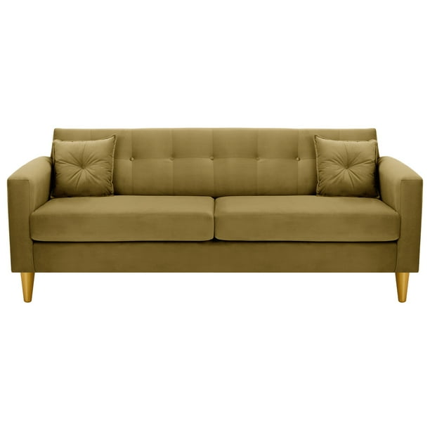 Sofa New Retro 3CG Felpa 01 Verde Musgo
