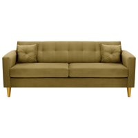 Bodevir - Sofa New Retro 3Cg Felpa 01 Verde Musgo