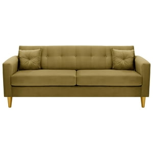 Bodevir - Sofa New Retro 3Cg Felpa 01 Verde Musgo