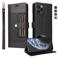 Foxdock Funda Tipo Cartera Para Iphone 11 – Cubierta De Cuero Pu Con Múltiples Ranuras, Bolsillo Para Efectivo Y Correa De Muñeca