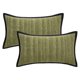 thumbnail image 1 of REGALWOVEN Paquete de 2 fundas de cojín de chenilla con diseño de espiga modernas decorativas con ribete para decoración del hogar verde 20" x 12", 1 of 6