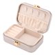 thumbnail image 3 of Caja de joyería de cuero PU REGALWOVEN para mujeres, organizador de joyas de una sola capa con cierre a presión en oro champán, 3 of 7
