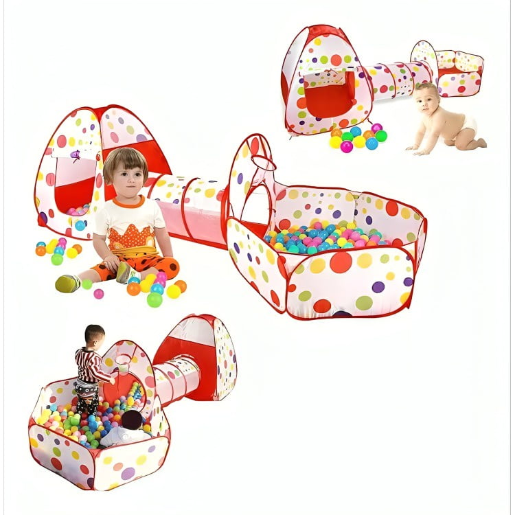 Genérico - Carpa Piscina De Pelotas Con Tunel Rojo