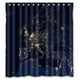 thumbnail image 1 of Cortina de ducha con diseño de cielo estrellado y ganchos, tamaño 66 x 72 pulgadas, 1 of 3