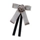thumbnail image 1 of Broche de cinta de corbata de lazo, decoración de corbata de bownot, alfiler de cuello para mujeres, elegante corbata de diamantes de imitación para Gris, 1 of 5