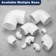 thumbnail image 4 of Uxcell 2 piezas de accesorios de tubería de codo de 90 grados de 2.5", adaptador de esquina de codo de 2 vías para bricolaje, blanco, 4 of 6