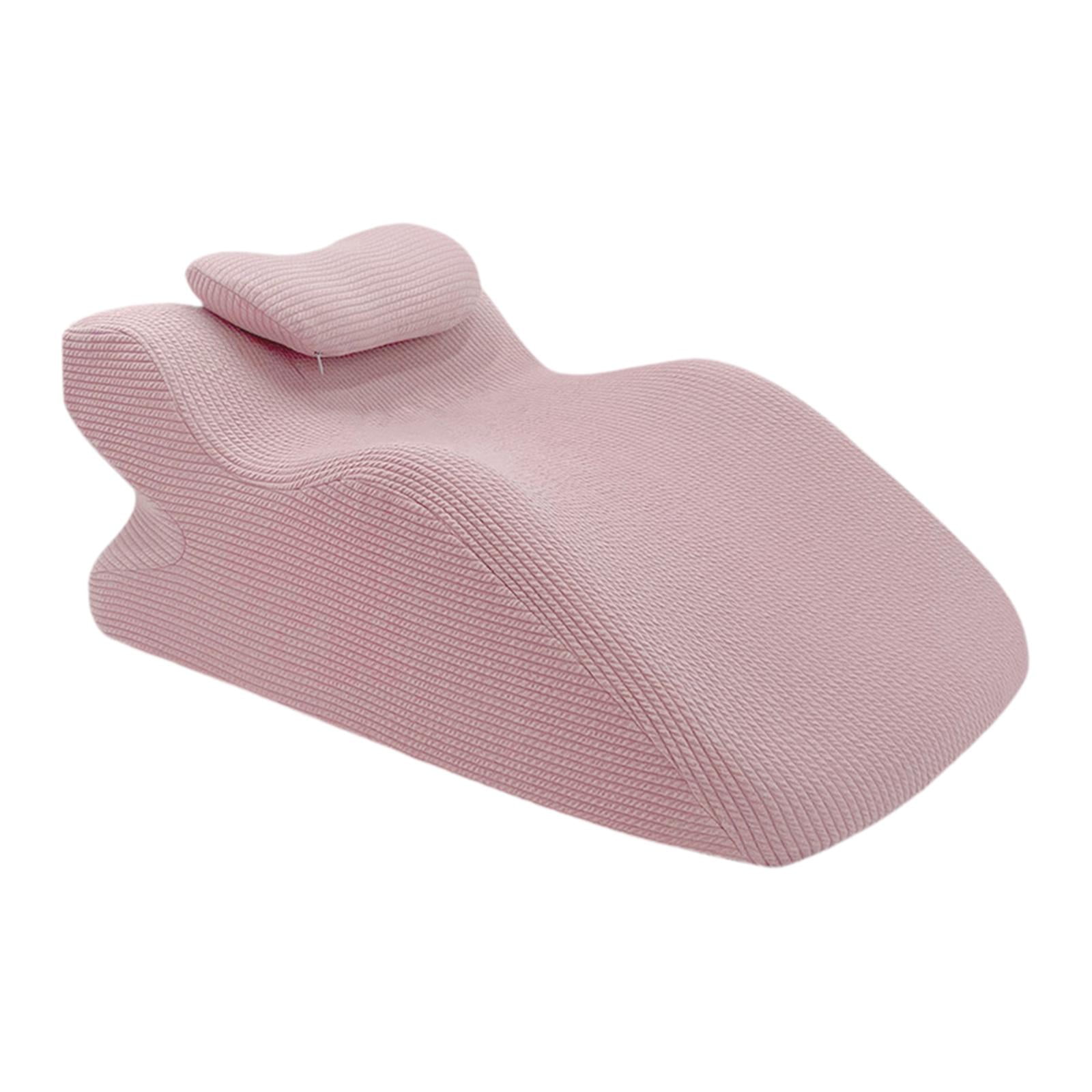 Magideal - Almohada Boca Abajo Almohada Corporal Ergonómica Para Masaje En Casa Cuña De Cama Con Soporte Cervical Espuma Viscoelástica Funda Extraíble Lavable Rosa