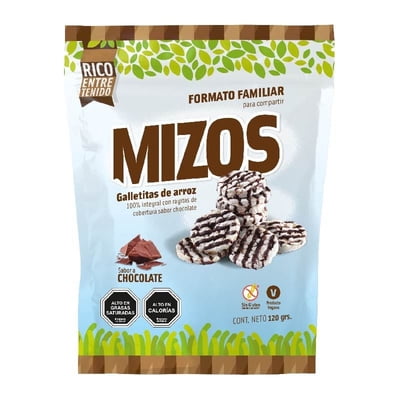 Galletas De Arroz Chocolate Formato Familiar 120 Gr Mizos