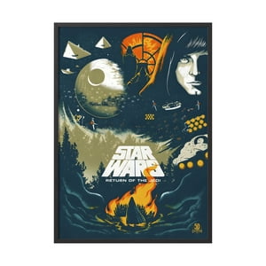 Creango - Cuadro Poster Enmarcado Star Wars El Retorno Del Jedi Decorativo