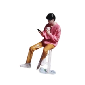 Bothyi - Figura En Miniatura A Escala 1/64, Modelo De Mini Muñeca De Exhibición De Paisaje De Resina Creativa, Hombres De Top Rosa