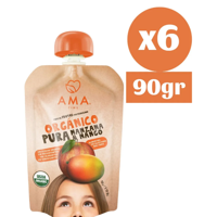 Ama Time - Pack 6X Ama Pure Fruta Manzana Mango Orgánico Papilla Compota