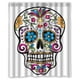thumbnail image 1 of Cortina de ducha del Día de los Muertos, juego de cortina de baño con ganchos, tamaño 60 x 72 pulgadas, 1 of 3