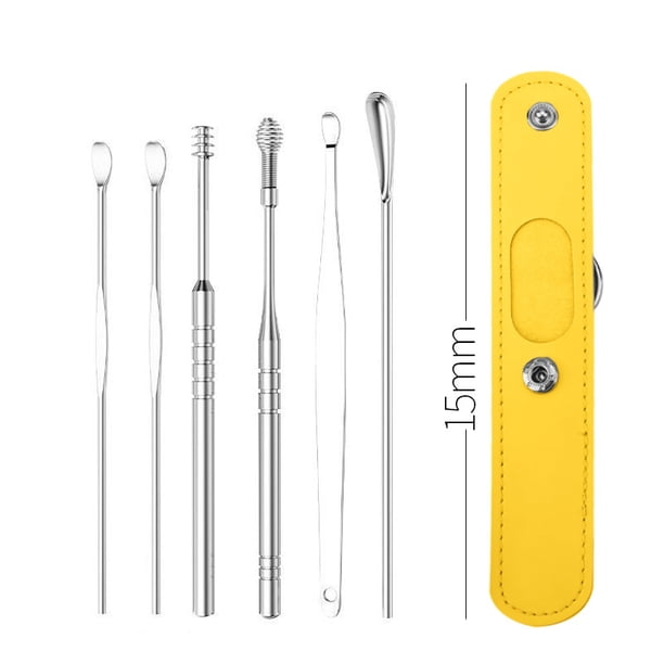 6PCS Ear Cleaner Wax Removal Tool Earpick Sticks Earwax Remover Curette Ear Pick Cleaning Ear Cleanser Spoon Health Care Earpick