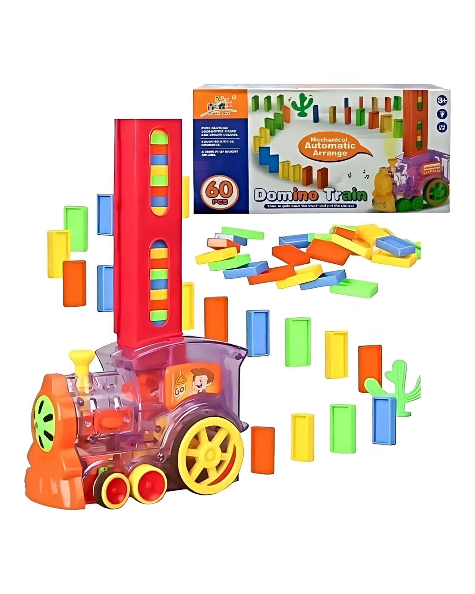 Kylien - Juego De Tren De Dominó Luz Y Sonido Infantil Con 80 Piezas