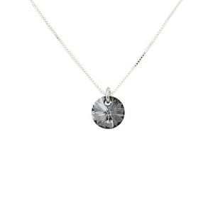Joyas Montero - Collar Punto De Luz Plata Italiana 925 Y Cristal Genuino Silver Night