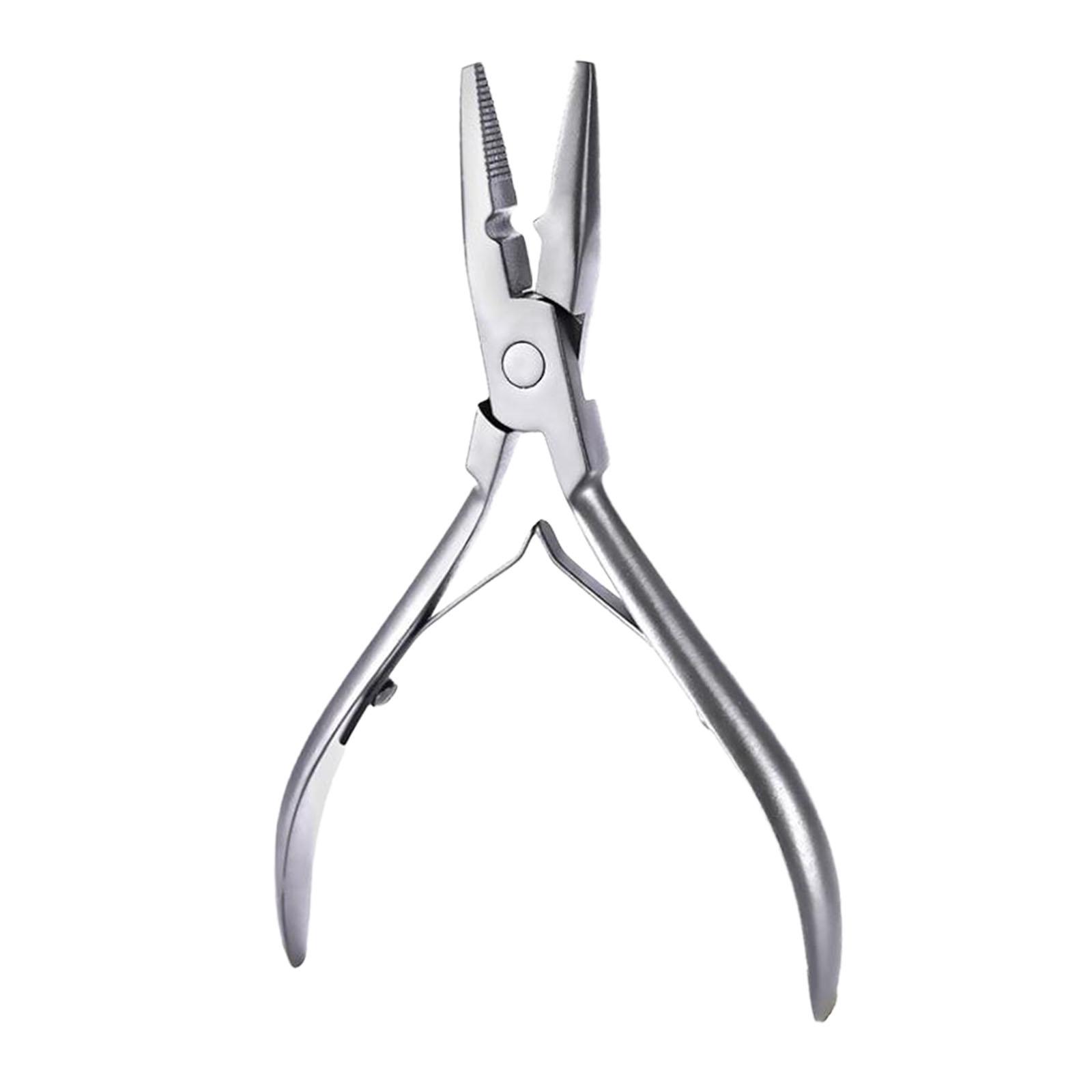 Ioensy - Alicates Para Extensiones De Cabello, Herramienta Para Cerrar Cuentas, Herramienta Para Extensión De Cabello Para Salón De Belleza, Plata