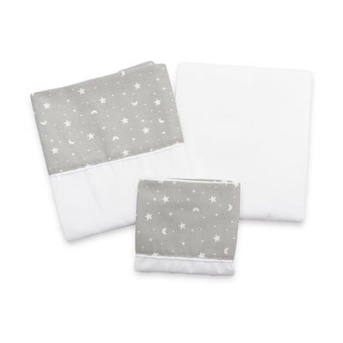 Garey - Juego De Sábanas 3 Piezas Para Cuna Gris 180 X118