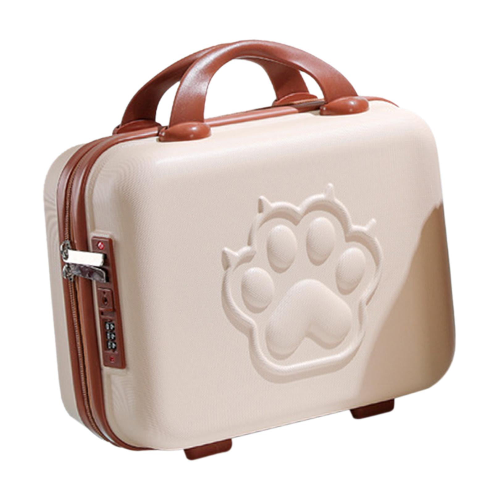 Bothyi - Maleta Pequeña De 14 Pulgadas Con Manija Con Bloqueo De Contraseña Mini Para Negocios Beige