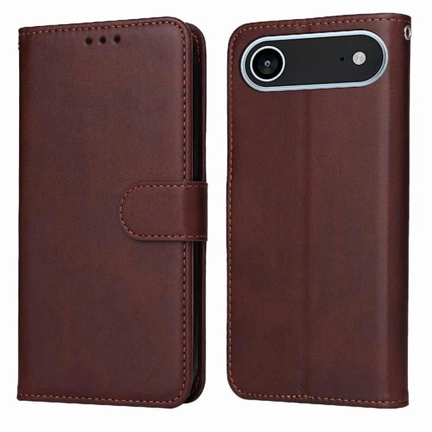 Funda Billetera para iPhone Air con Porta Tarjetas y Soporte Ajustable Marrón
