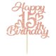 thumbnail image 5 of Adorno para tartas Unoggsor con purpurina en oro rosa, feliz 15 cumpleaños, 5 of 7