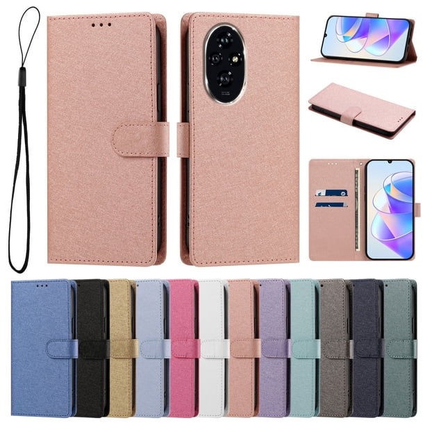 Funda Cartera de PU para Honor 200 con Tarjetas, Rosa